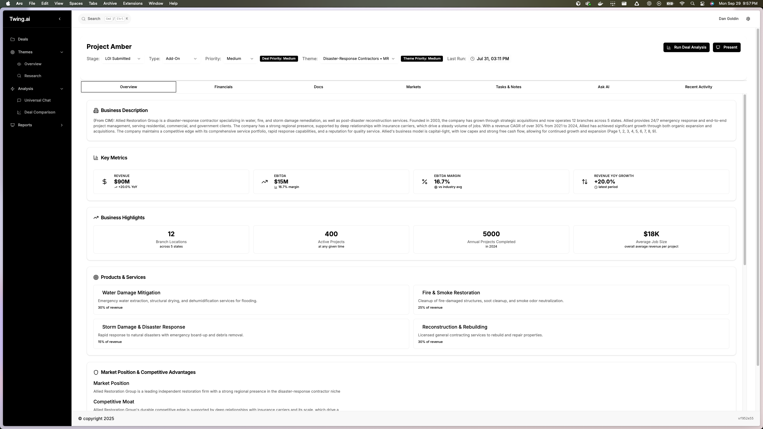 Deal Analysis Dashboard